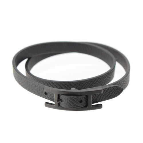 エルメス エプソン ビーアピ ドゥーブルトゥール ブレスレット アクセサリー ブラック T5
