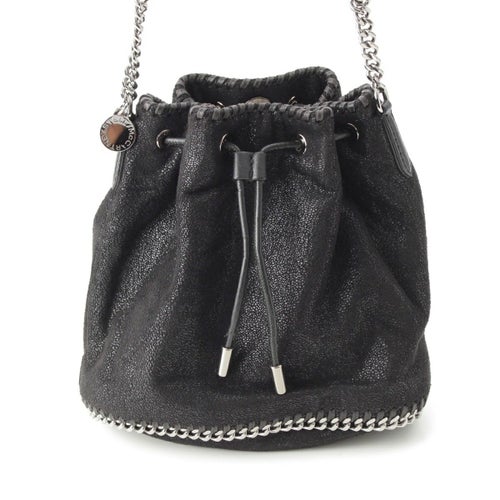 ステラマッカートニー ファラベラ シルバーチェーン ハンドバッグ 巾着 バケット ブラック シルバー スモール