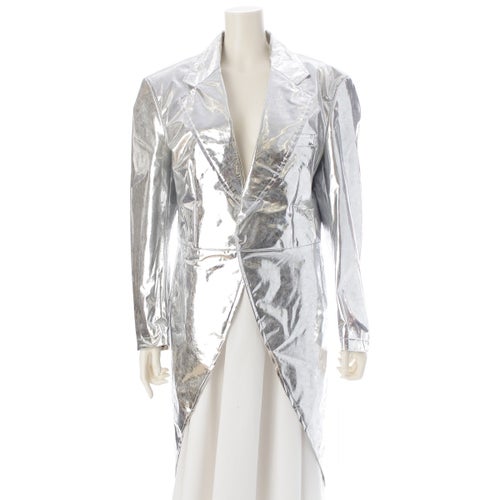 コムデギャルソンオムプリュス AD2020 燕尾 ロング テーラードジャケット PG-J026 シルバー M