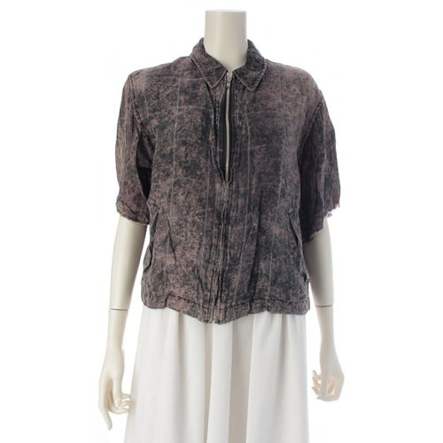 コムデギャルソン AD1991 92SS ローブ ド シャンブル キュプラ 製品染め 脱色 フェード 半袖 ジャケット ブルゾン RJ-110390 ブラック パープル