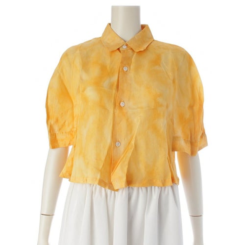 コムデギャルソン AD1989 89AW SIX ムラ染め 変形 クロップド 半袖シャツ トップス GB-050040 イエロー