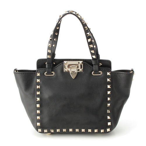 ヴァレンティノ ロックスタッズ 2WAY ショルダー ハンドバッグ ブラック