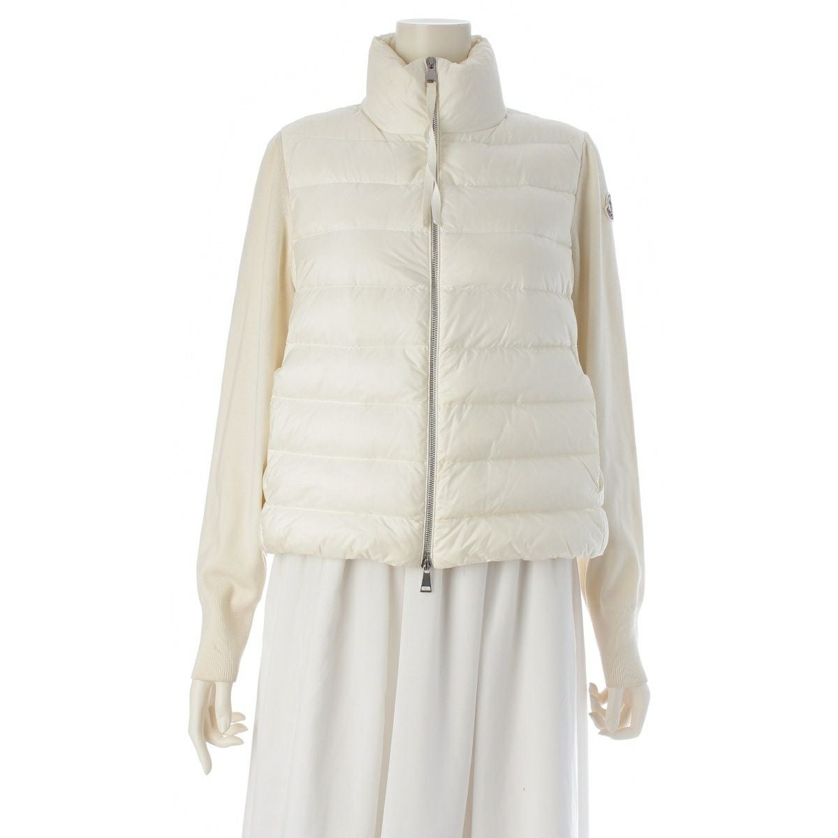 モンクレール 20年 ナイロン CARDIGAN TRICOTダウン カーディガン ホワイト XS【中古】 モンクレール 20年 ナイロン CARDIGAN TRICOTダウン カーディガン