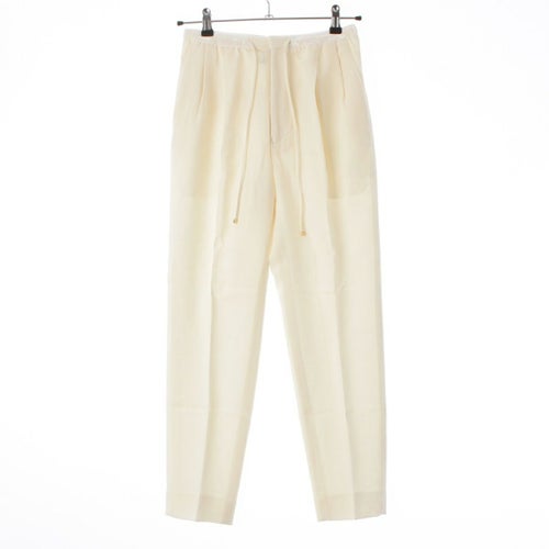 ドゥロワー ウール ジョーゼット ドロスト パンツ 6514-236-1239 ホワイト 34