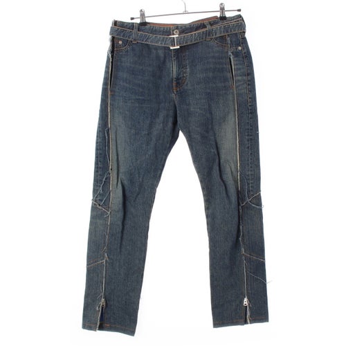 サカイ 21年 再構築 裾ジップ デニム パンツ ベルト付き ジーンズ 21-02607M インディゴブルー