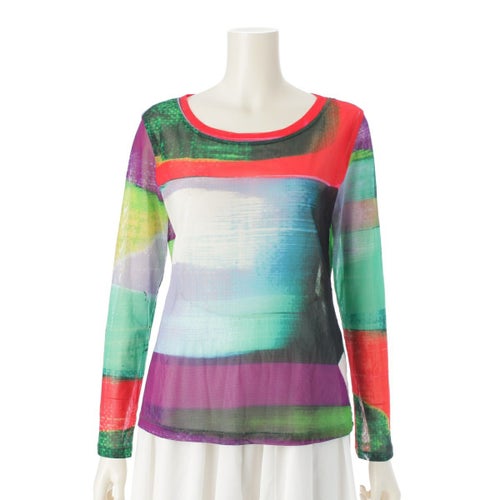 イッセイミヤケ 2009年 09S/S 総柄 グラフィック 長袖 カットソー トップス IM92JK513 マルチカラー 2