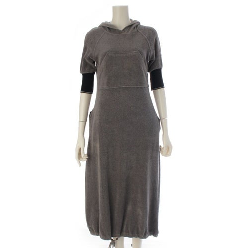 ジャンポールゴルチエ 90s クラシック classique Aライン スウェット ボア ロング ワンピース ドレス グレー 40