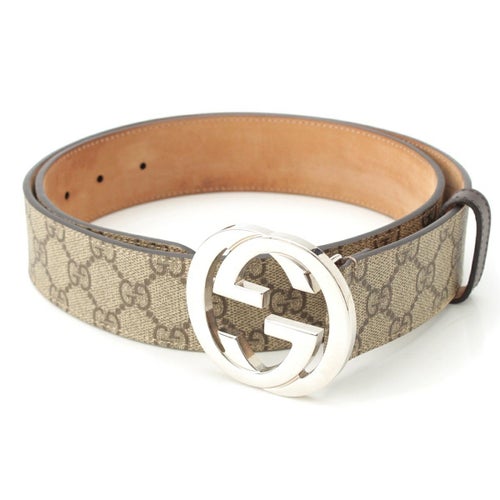 グッチ GGインターロッキング GGスプリーム ベルト 411924 ブラウン