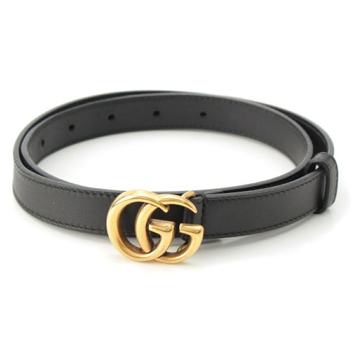 グッチ レザー GGマーモント ダブルG スリム ベルト 409417 ブラック 75cm