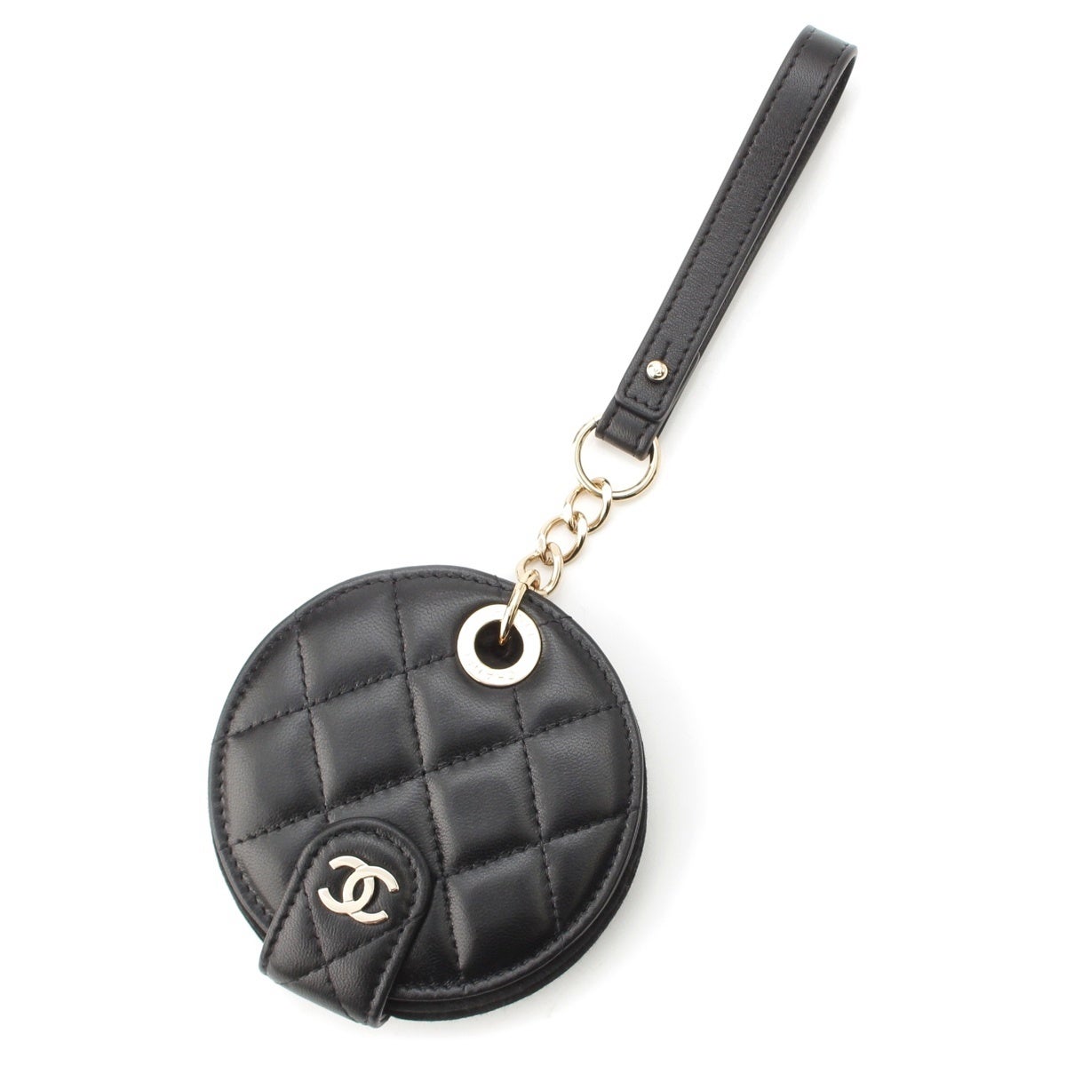 【未使用品】CHANEL シャネル ネームタグ ココマーク マトラッセ シャネル レザー 28番台 ココマーク マトラッセ ラウンド ネームタグ