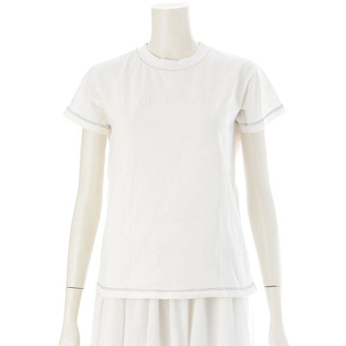 エムエムシックス 21AW ロゴ 刺繍 クルーネック 半袖Ｔシャツ トップス ホワイト S