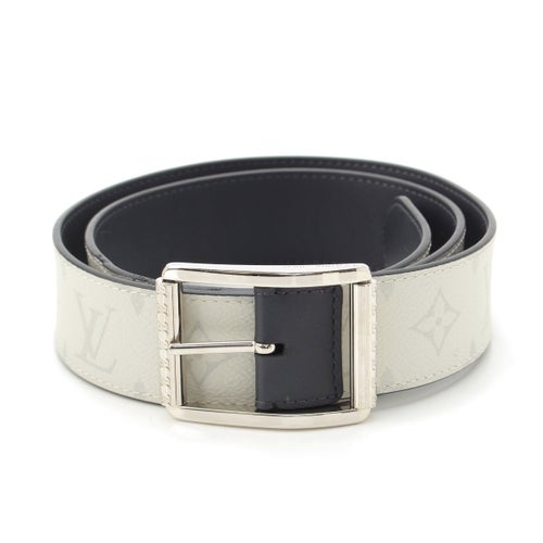 ルイヴィトン レザー モノグラム サンチュール リヴェルソ ベルト M0003 ライトグレー 90/36