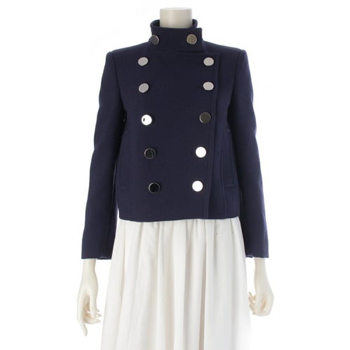 グッチ 2014 ウール ロゴ ボタン ショート テーラードジャケット 354220 ネイビー 36