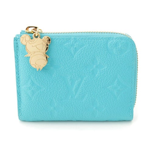 ルイヴィトン 村上隆 ポルトフォイユ・ノア カーフ コンパクトウォレット カード コインケース L字ファスナー M13801 カビラブルー M