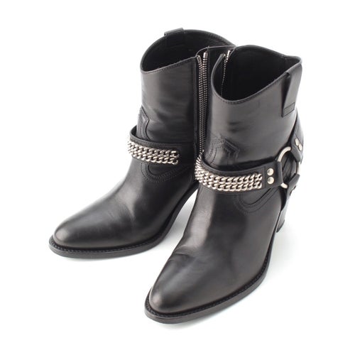 サンローラン レザー ワイアット リングチェーン ハーネス ブーツ 439284 ブラック 36