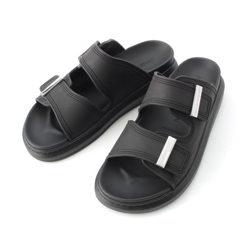 アレキサンダーマックイーン ラバー ハイブリッド スライド サンダル ブラック 38