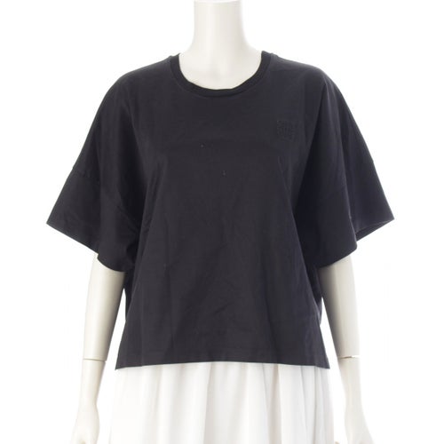 ロエベ アナグラム ロゴ 刺繍 クルーネック 半袖Ｔシャツ トップス S359341XA4 ブラック XS