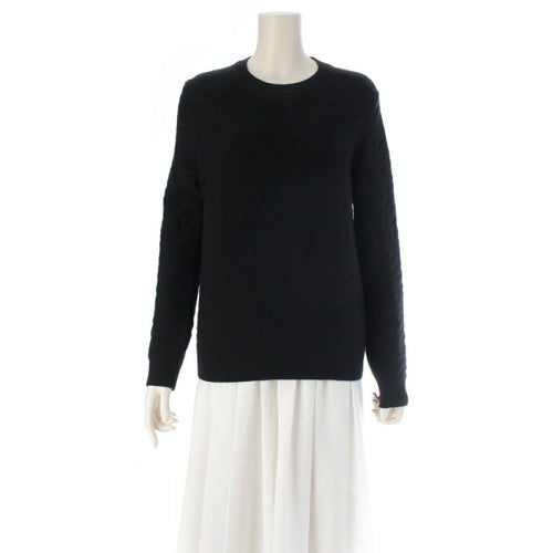 エルメス 22AW ヴァージンウール クルーネック ニット トップス 2E2624DE ブラック 38