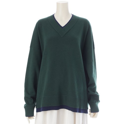 エンフォルド フェイクレイヤード プルオーバー ニット トップス 300IA270-2641 ネイビー モスグリーン 38