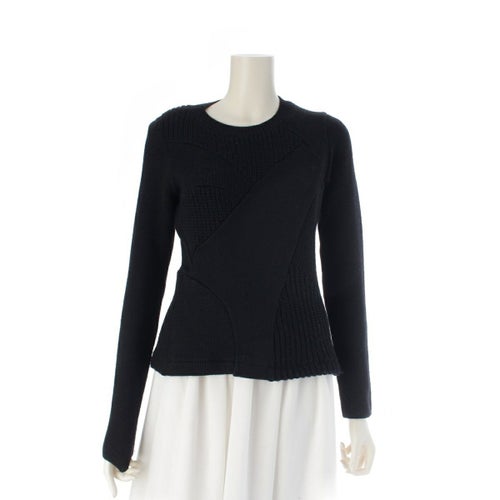 トリココムデギャルソン 90AW AD1990 ウール ヴィンテージ ドッキング ニット セーター TN-050370 ブラック