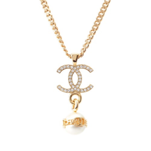 シャネル B23K ココマーク パール ロゴ ネックレス アクセサリー ゴールド