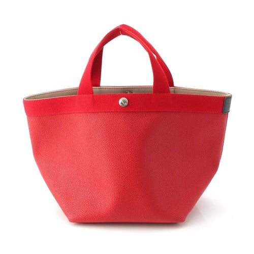 エルベシャ プリエ Herv Chapelier コーテッドキャンバス コットン 舟形 707GP ハンドバッグ パプリカ×パプリカ レッド S