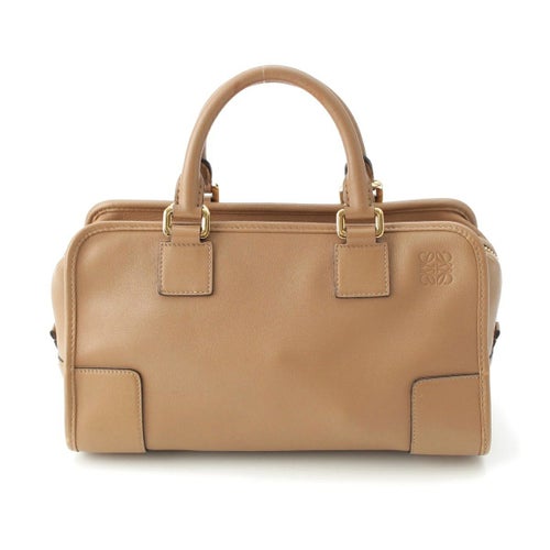 ロエベ アマソナ28 レザー 2WAY ショルダー ハンドバッグ ミンク ブラウン キャメル