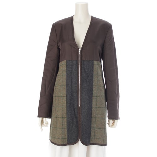 コムデギャルソン AD2018 オムドゥ 異素材切替 ライナーコート アウター DB-C007 カーキ ブラック XS