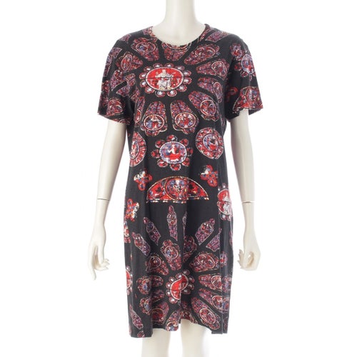 コムデギャルソン AD1990 コットン ステンドグラス柄 半袖 ワンピース ドレス GT-110790 ブラック