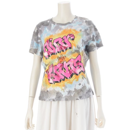 ディオール ガリアーノ期 KAOS コットン グラフィックプリント 半袖Ｔシャツ トップス 4P16155205 グレー 46