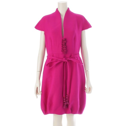 クリスチャンディオール 09AW ガリアーノ期 ウール シルク ノースリーブ ドレス ワンピース 9H21641L1110 ピンク F40