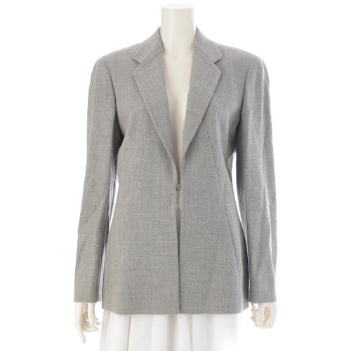 ジョルジオアルマーニ 1999 90s ウール バイアスカット フックデザイン テーラードジャケット グレー 42