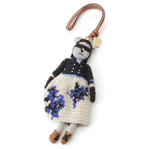 ミュウミュウ 25SS レザー テクニカルヤーントリック 編みぐるみ キー チャーム 5TT260 マルチカラー