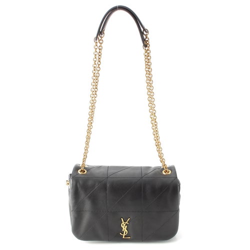 サンローランパリ レザー ジェイミー ロゴ チェーン ショルダーバッグ 766754 ブラック