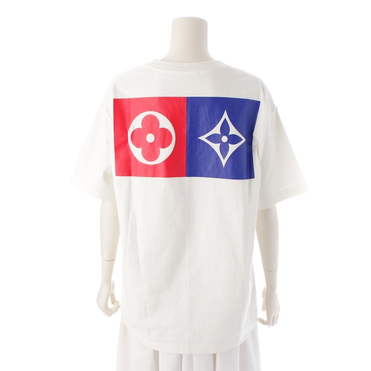 ルイヴィトン 19AW スモークプリンテッド半袖Tシャツ ホワイト S ルイヴィトン 19AW バックフラワー プリント 半袖Tシャツ カットソー