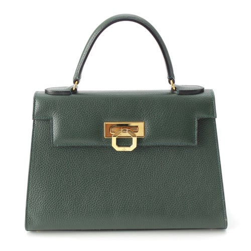 カルボッティ エレナ トップハンドル 2WAY ショルダー ハンドバッグ グリーン