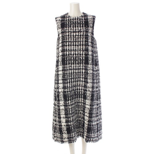 ドゥロワー 23AW WINTER1 OCTOBER BOUCLETWD NSNCOP ツイード ブークレ ノースリーブ ワンピース ドレス 6526-299-1404 ブラック 36