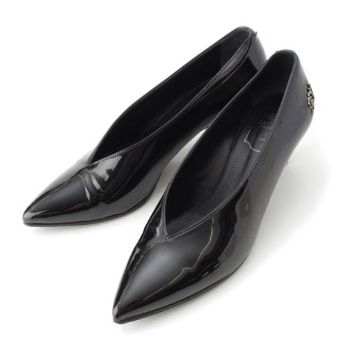 ロジェヴィヴィエ パテントレザー CHOC REAL RVロゴ ヒール パンプス ブラック 38