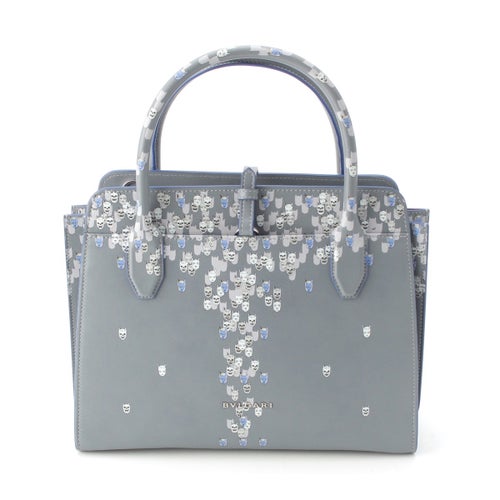 ブルガリ グレインカーフレザー 荒木飛呂彦 ジョジョ アルバ ミディアム ハンドバッグ グレー