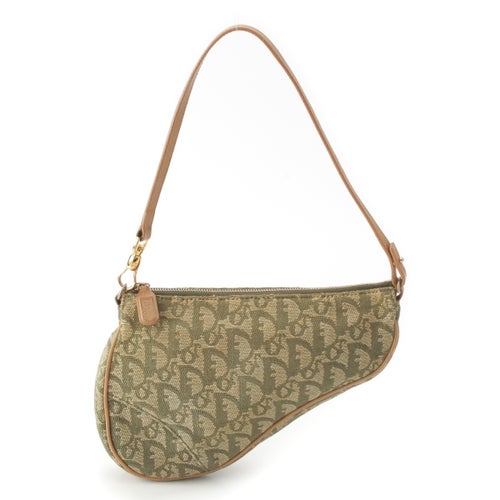 クリスチャンディオール トロッター サドル ワン ハンドバッグ MC1001 カーキ系