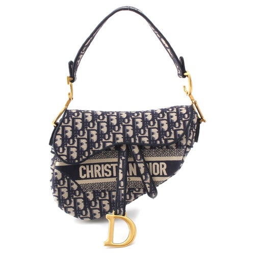 ディオール オブリーク サドルバック ワンショルダー ショルダーバッグ ネイビー