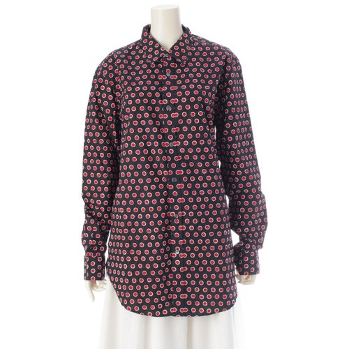 バーバリー ロンドン 19SS コットン ドット Burausu 長袖シャツ トップス 4062435 ブラック レッド L