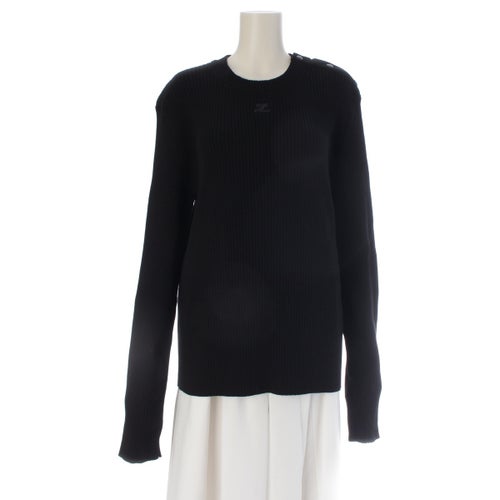 クレージュ ビスコース 長袖 ニット トップス ブラック XL