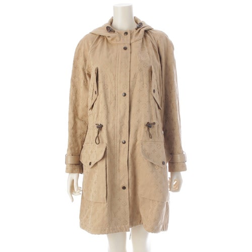 ルイヴィトン モノグラム 総柄 ジャガード ギャバジン フーデッド モッズコート アウター RM211W ZRQ FKOX13 ベージュ