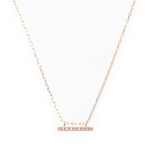 ヒロタカ Hirotaka Trapeze ダイヤモンドバー ネックレス ペンダント ジュエリー K10 0.04ct ゴールド