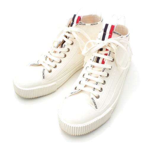 モンクレール 21年 キャンバス ハイカット スニーカー シューズ ホワイト 42