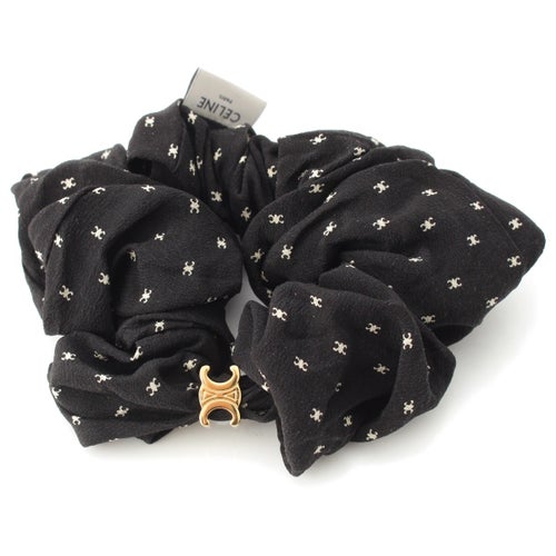 セリーヌ シルク トリオンフ シュシュ ヘアアクセサリー ブラック