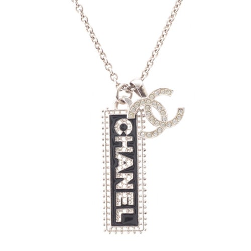 シャネル F23 ココマーク ロゴ パール チェーン ネックレス アクセサリー シルバー