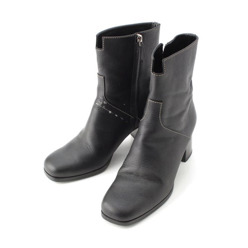 エルメス レザー フラトゥーズ60 サイドジップ ブーツ シューズ ブラック 39