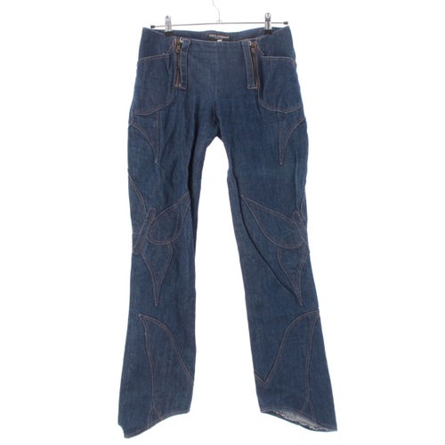 ドルチェアンドガッバーナ コットン バタフライ モチーフ デザイン デニムパンツ インディゴ 42